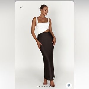 2 tone maxi dress, black and white